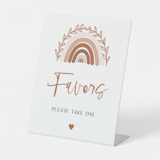 Boho Rainbow好意サイン、赤ちゃんシャワー好意サイン 台座サイン (正面)