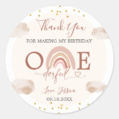 Boho Rainbow彼女は感謝の意を表していない ラウンドシール (正面)