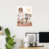 Boho Rainbow誕生日フォトマイルストーンポスター ポスター (ホームオフィス)