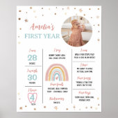 Boho Rainbow誕生日フォトマイルストーンポスター ポスター (正面)