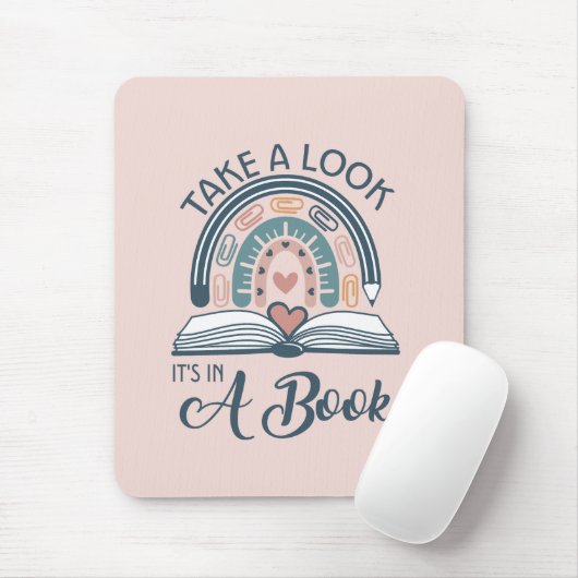 Boho Rainbow読's It is a Book マウスパッド (マウス)