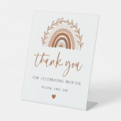 Boho Rainbow赤ちゃんシャワーのサインをありがとう 台座サイン (正面)