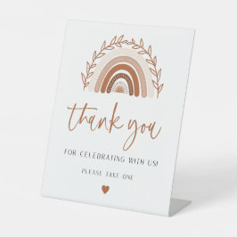 Boho Rainbow赤ちゃんシャワーのサインをありがとう 台座サイン