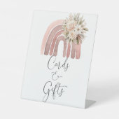 Boho Rainbow赤ちゃんシャワーカードとギフト 台座サイン (正面)