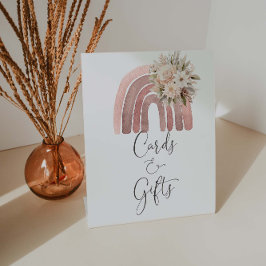 Boho Rainbow赤ちゃんシャワーカードとギフト 台座サイン