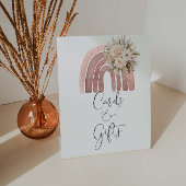 Boho Rainbow赤ちゃんシャワーカードとギフト 台座サイン