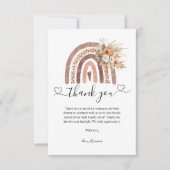 Boho Rainbow赤男女兼用ちゃんシャワーありがとう サンキューカード (正面)
