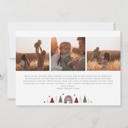 Boho Rainbow & ハートJoy In All Things 8 Photo シーズンカード (裏面)