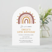 Boho Rainbow 10th birthday invitation 招待状 (スタンド正面)