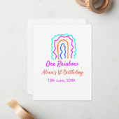 Boho Rainbow 1er anniversaire enfants lumineux rét ノートカード (正面/裏面インサイチュ)