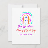 Boho Rainbow 1er anniversaire enfants lumineux rét ノートカード (裏面)