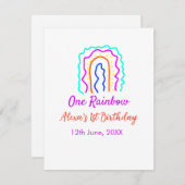 Boho Rainbow 1er anniversaire enfants lumineux rét ノートカード (正面/裏面)
