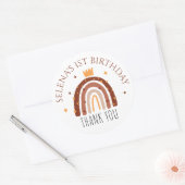 Boho Rainbow 1st Birthdayありがとう ラウンドシール (封筒)