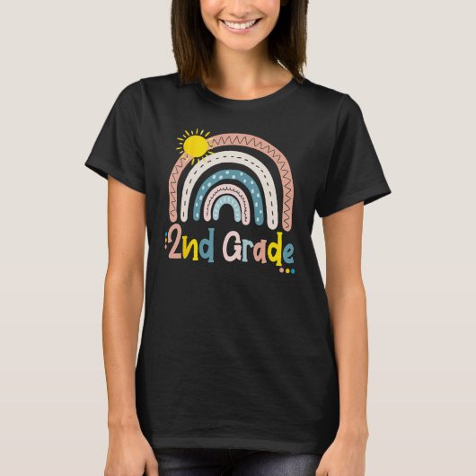 Boho Rainbow 2nd Grade Teacher Student  Back To Sc Tシャツ (正面)