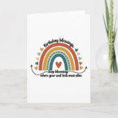Boho rainbow and hearts birthday blessings design カード (正面)