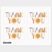 Boho Rainbow and Sunshine Thank カラフル You 長方形シール (シート)