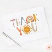Boho Rainbow and Sunshine Thank カラフル You 長方形シール (封筒)