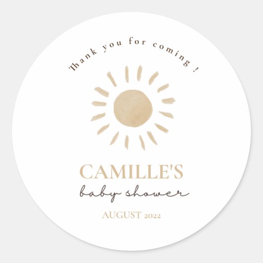 Boho Rainbow and Sunshine Thank カラフル You Class ラウンドシール (正面)