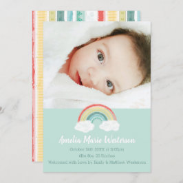 Boho Rainbow Baby Birth Ankündigung 招待状