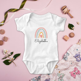Boho Rainbow Baby Girl | Pastel Minimalist Baby  ベビーボディスーツ