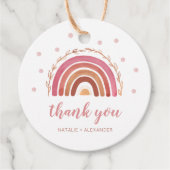 Boho Rainbow Baby Showerありがとうメッセージカード フェイバータグ (正面)