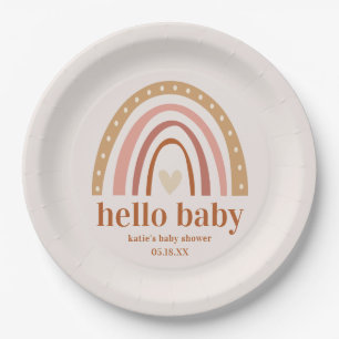 Boho Rainbow Baby Showerお気に入りシール ペーパープレート