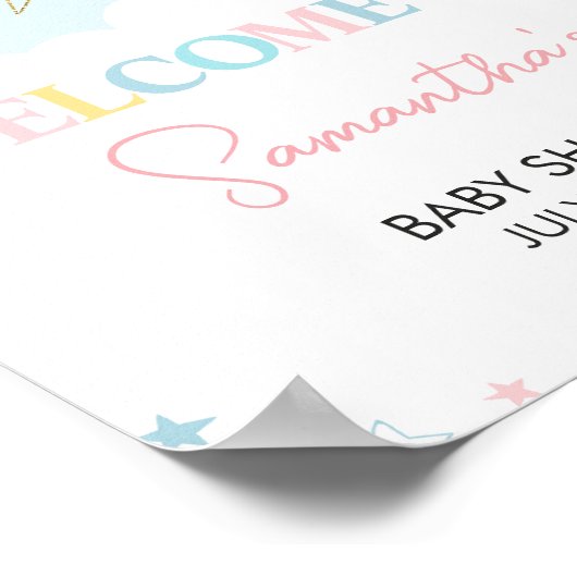 Boho Rainbow Baby Showerへようこそ ポスター (角)