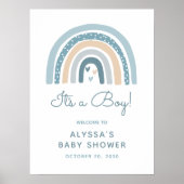 Boho Rainbow Baby Showerウェルカムサイン ポスター (正面)
