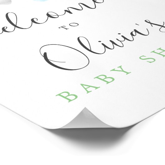 Boho Rainbow Baby Showerウェルカムサイン ポスター (角)