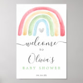 Boho Rainbow Baby Showerウェルカムサイン ポスター (正面)