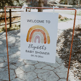 Boho Rainbow Baby Showerウェルカムサイン ポスター