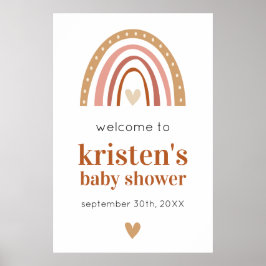 Boho Rainbow Baby Showerウェルカムポスター ポスター