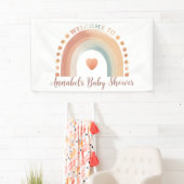 Boho Rainbow Baby Showerモダンウェルカムバナー – W 横断幕 (インサイチュ)