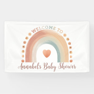 Boho Rainbow Baby Showerモダンウェルカムバナー – W 横断幕