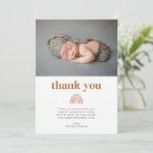 Boho Rainbow Baby Shower写真サンキューカード サンキューカード (スタンド正面)