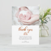 Boho Rainbow Baby Shower写真サンキューカード サンキューカード (スタンド正面)