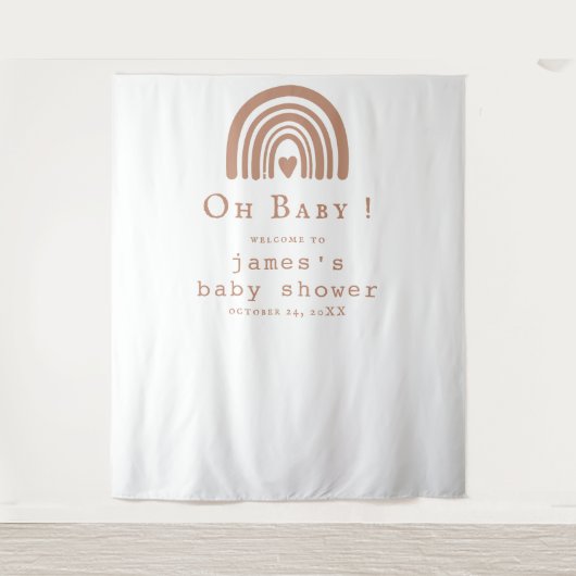 Boho Rainbow Baby Shower背景 タペストリー (正面)