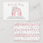 Boho Rainbow Baby Shower、ベビー用の書籍 エンクロージャーカード (正面/裏面)