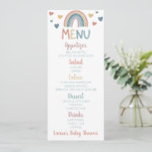 Boho Rainbow Baby Shower Foodメニュー メニュー (スタンド正面)