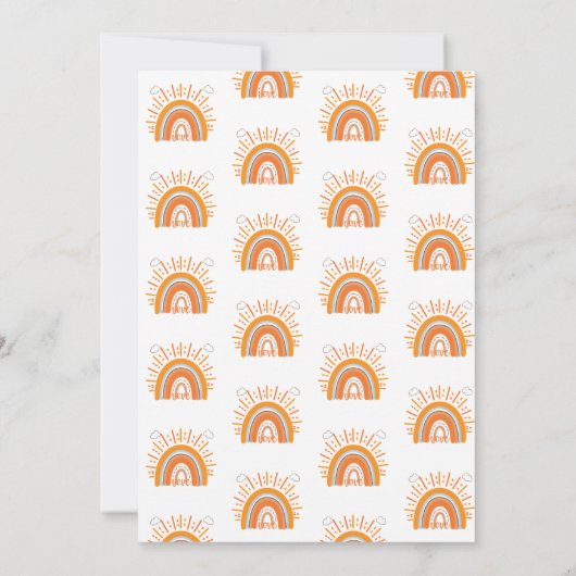 Boho Rainbow Baby Shower in Terracotta Orange 招待状 (裏面)