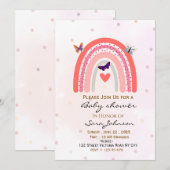 Boho Rainbow Baby Shower Invitation  招待状 (正面/裏面)