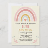 Boho Rainbow Baby Shower Invitation | Customizable 招待状 (正面)