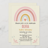 Boho Rainbow Baby Shower Invitation | Customizable 招待状 (正面/裏面)