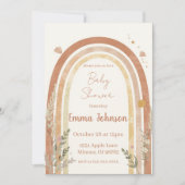 Boho Rainbow Baby Shower Invitation – Watercolor 招待状 (正面)