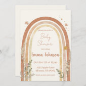 Boho Rainbow Baby Shower Invitation – Watercolor 招待状 (正面/裏面)
