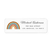 Boho Rainbow Baby Shower Return Address Label ラベル (正面)