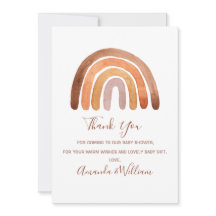Boho Rainbow Baby Shower Thank Car