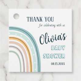 Boho Rainbow Baby Shower Thank You フェイバータグ