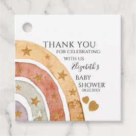 Boho Rainbow Baby Shower Thank You フェイバータグ