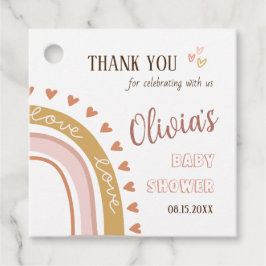 Boho Rainbow Baby Shower Thank You フェイバータグ